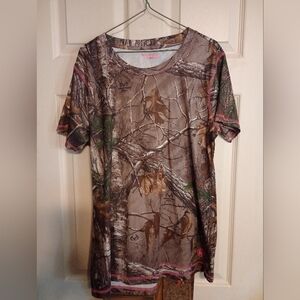 Women's Camouflage Real Tree Short Sleeve T-Shirt Size XL